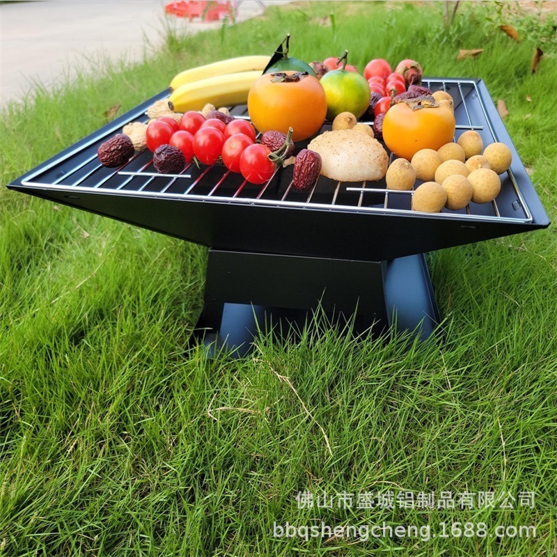 In Stock Outdoor Garden Camping Backyard Mini Charcoal BBQ Grills Fire Pit Grill Fire Pit With BBQ Grill