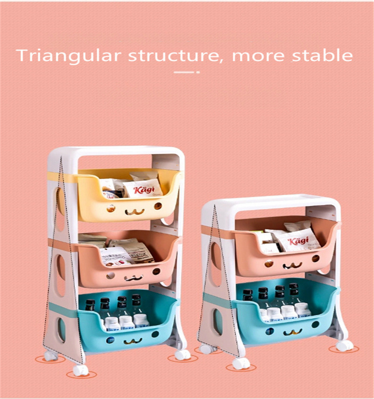 Mobile Storage Rack for children's toys and snacks  clothes  cute storage basket  family trolley