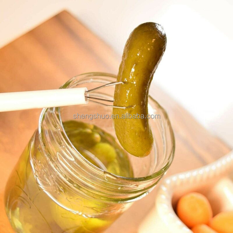 Multifunction Pickle Picker Flexible Stainless Steel Pickle Pincher Olive Pepper Grabber Food Kitchen Grabber Tool