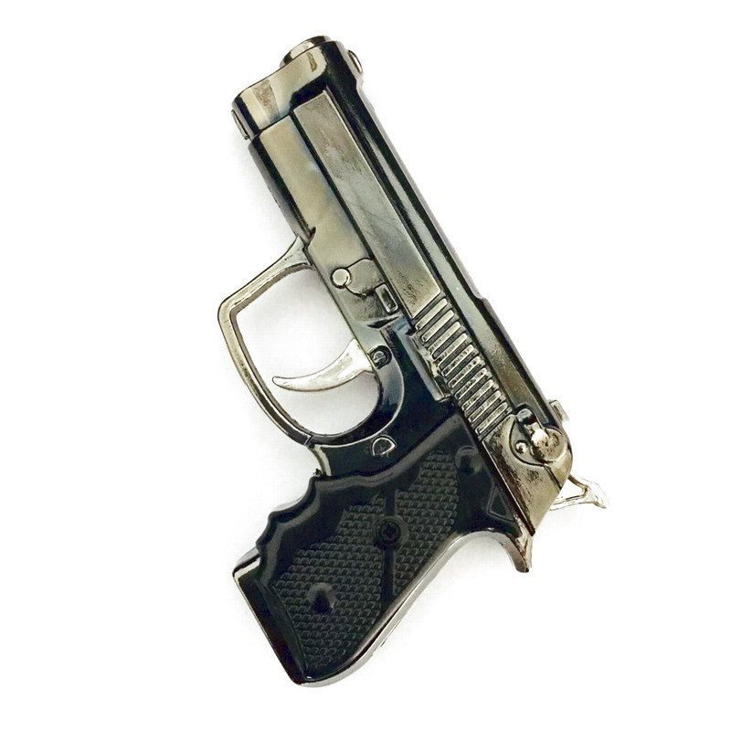 Classics Creative Funny Outdoor Windproof Lighter Metal Gun Shaped 9mm Pistol Metal Cigarette Lighter