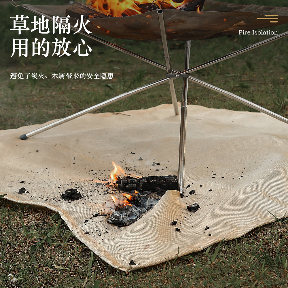 Hot Sale Fire Pit Mat Square Heat Resistant Ember Mat Heavy-duty Fiberglass Fire Retardant Blanket