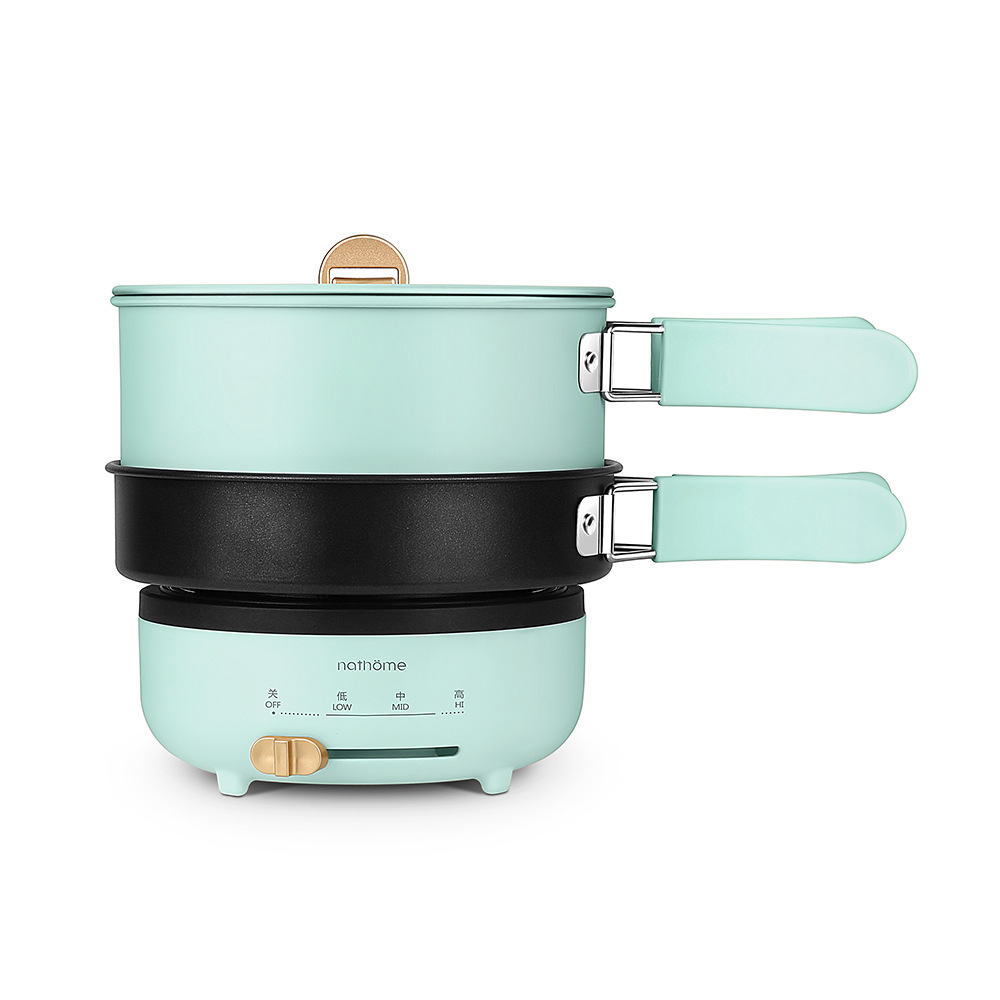 Induction Cookers Split Type Cooking Pot 1.2L Multifunction Electric Hot Pot with Folding Handle Mini Portable Travel 220V Round