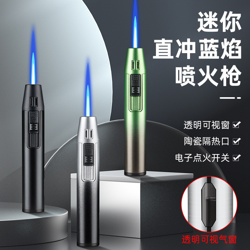 Portable Windproof Pen Slim Lighters Inflatable Outdoor Barbecue Smoking Accessories Cigarette Cigar Torch Lighter