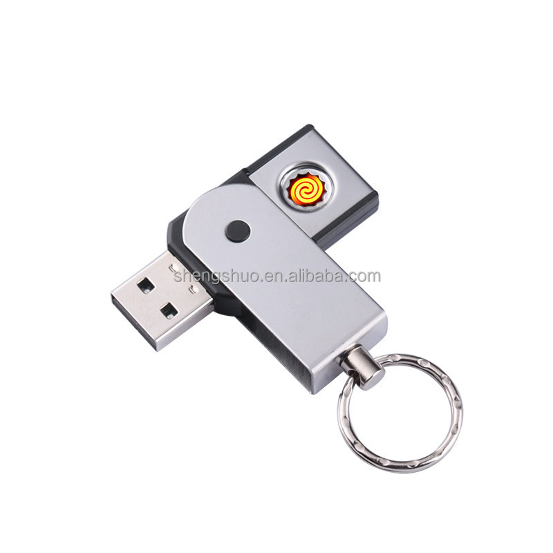 Portable Electric Novelty Lighter Windproof Environmental Protection Tool Usb Charging Lighter Flameless No Gas Keychain Lighter