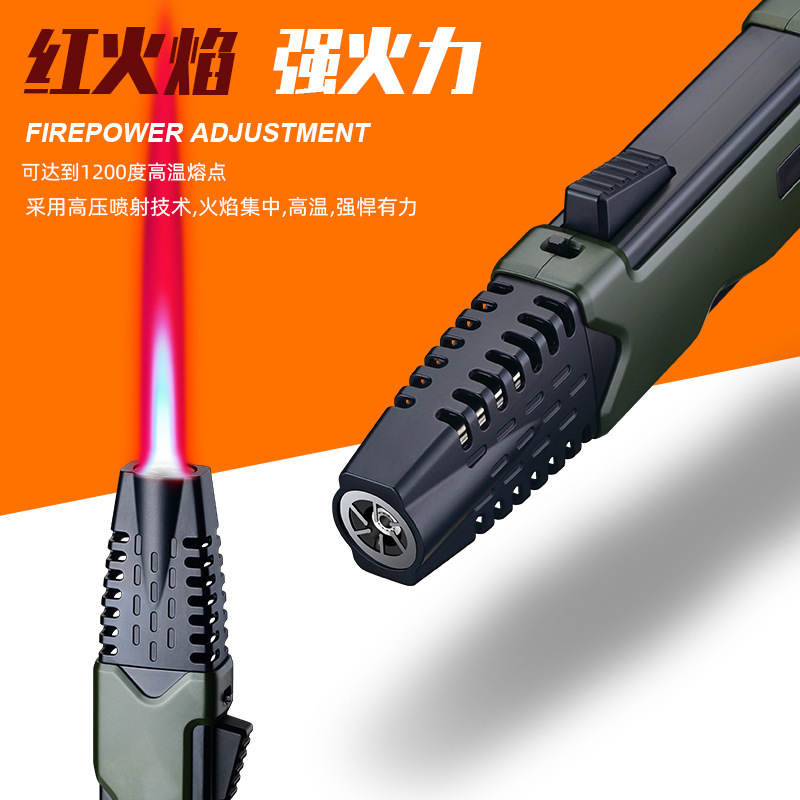 Innovative High Quality Cigar Red Flame Torch Lighter Ultra High Temperature Welding Gun Spray Gun Outdoor Lighter