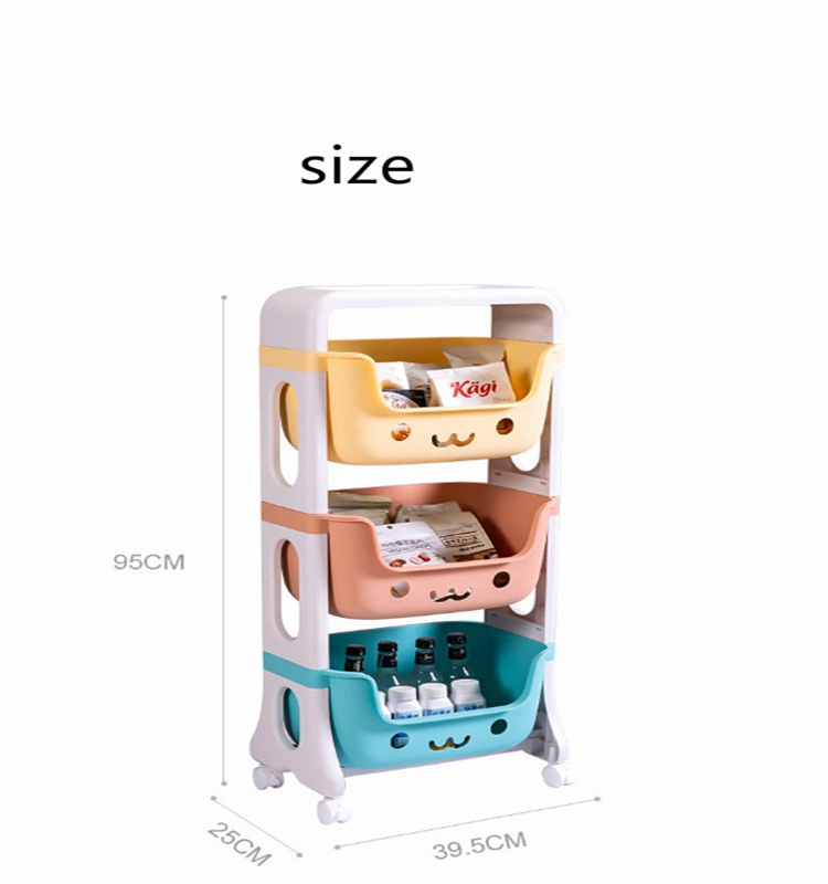 Mobile Storage Rack for children's toys and snacks  clothes  cute storage basket  family trolley