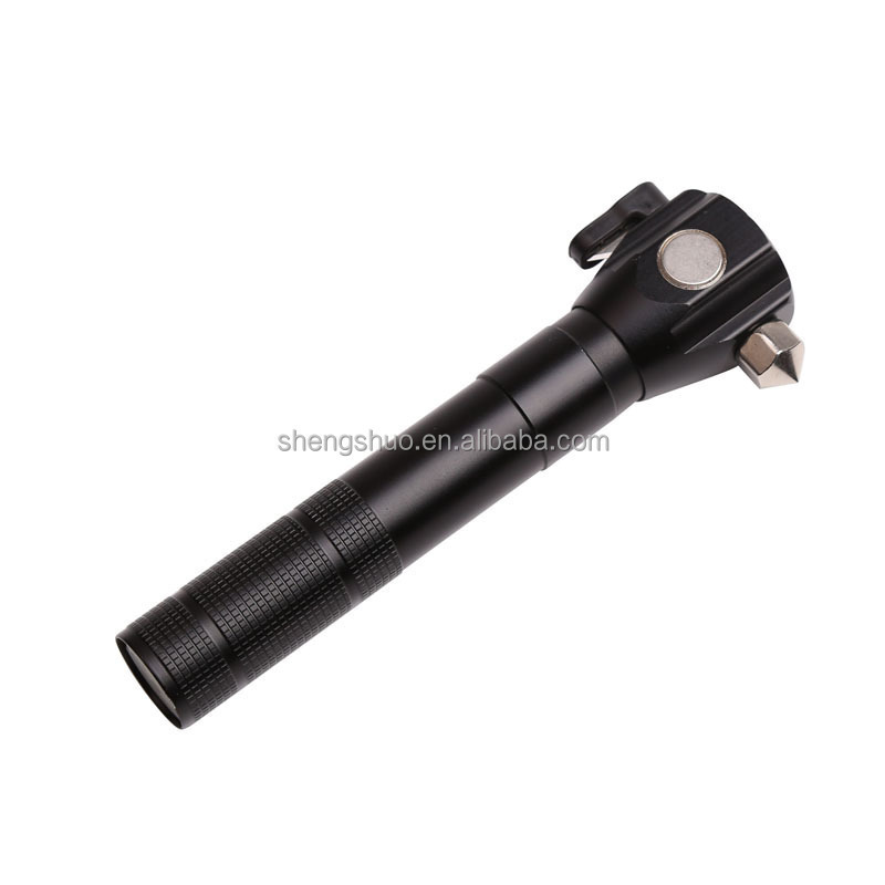 Hot Sale Security Emergency Led Rechargeable Tactical Flashlights Safety Hammer Flashlight With Cob Side Light Magnet