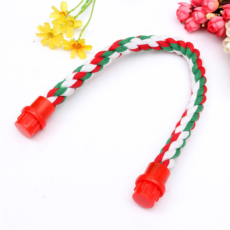 Parrot Rope Perch Cotton Rope Bird Perch with Bell Climbing Stand Bar Bird Bungee Toy Parrot Chew Toys Bird Perch Rope Bungee