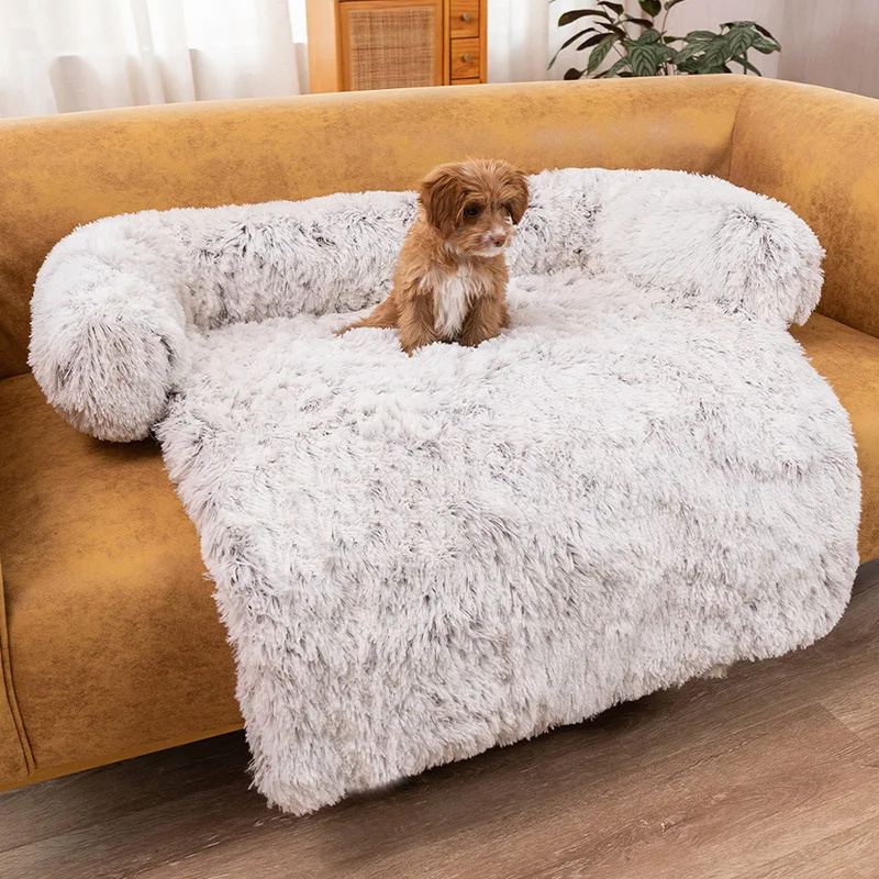 Removable Pet Dog Bed Plush Large Dogs House Sofa Mat Winter Warm Pets Bed Pad Washable Dog Cushion Blanket Sofa Cover