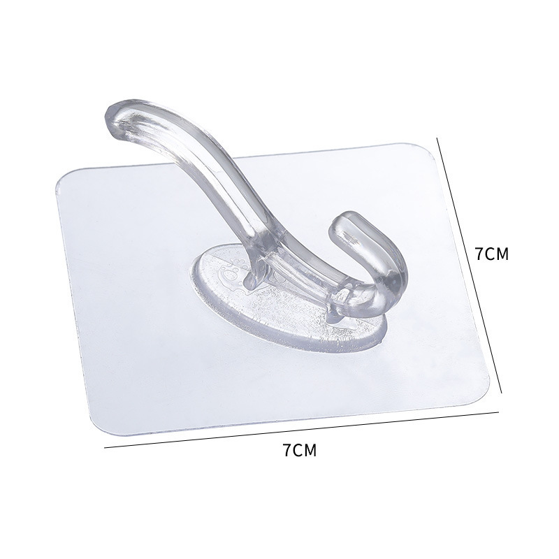 Transparent Reusable Seamless Hooks Waterproof and Oilproof Bathroom Kitchen Heavy Duty Self Adhesive Hooks