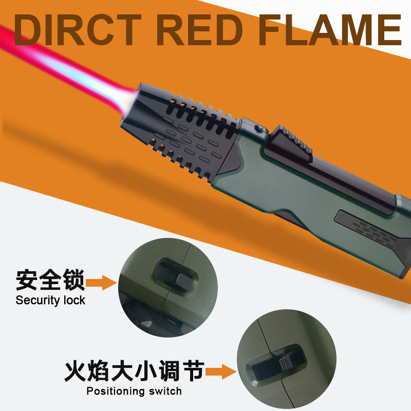 Innovative High Quality Cigar Red Flame Torch Lighter Ultra High Temperature Welding Gun Spray Gun Outdoor Lighter