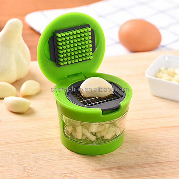 Multi Functional Kitchen Cooking Gadgets Pp Material Mini Garlic Grater And Cutter Vegetable Choppers Colorful Box Plastic