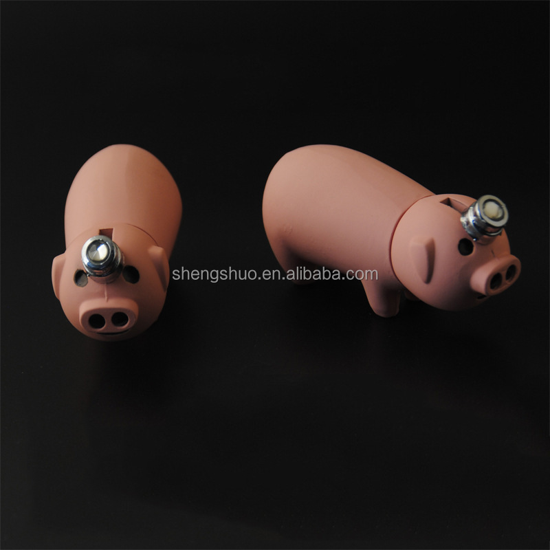 Hot Sale Creative Lighter Mini Piglet Double Torch Butane Gas Cigarette Lighter Outdoor Bbq Ignition Cigar Lighter