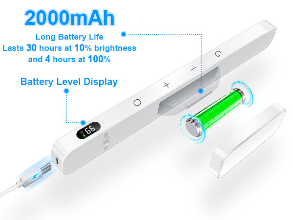 3W LED Rechargeable Touch Lights,2000mAh Battery,Stick on Magnetic Mount,for Cabinet,Mirror, bedside wall