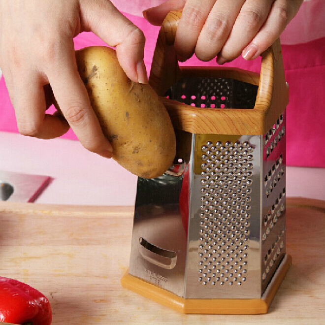 Kitchen Gadgets 6 Sided Large Box Grater Cheese Vegetable Nutmeg Shredder Fruits Vegetables Tools Potato Slicer