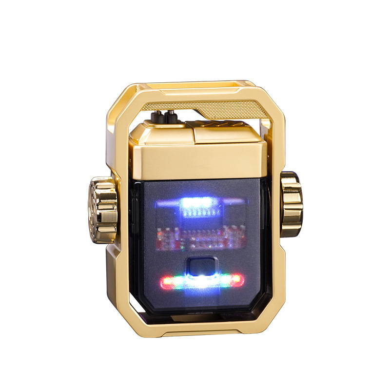 Double Arc Gyro Double-sided Color Light Electronic Pulse Lighter