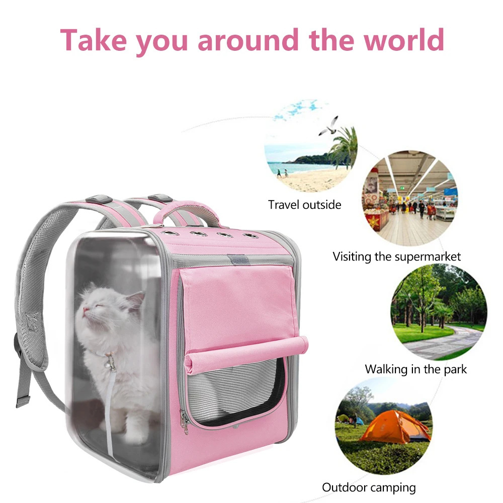 Pet Cat Carrier Bag Breathable Portable Cat Backpack Outdoor Travel Transparent Bag For Cats Small Dogs Carrying Pet Supplies