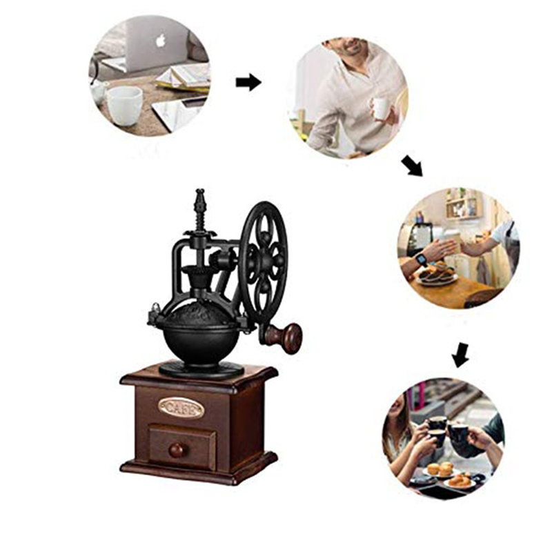 Retro Manual Coffee Grinder Hand Coffee Bean Grinding Machine Mill Ferris Wheel Design Coffee Maker Machine