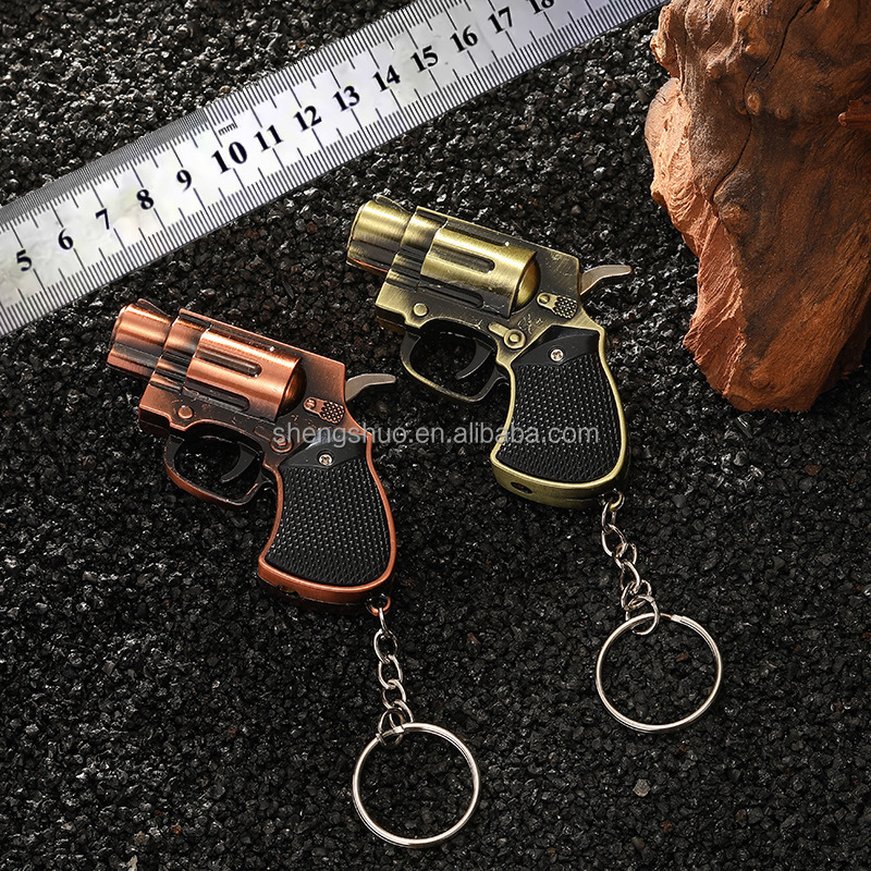 Classic Gun Lighter Red Flame Torch Lighter Mini Military Style Outdoor Toy Lighter