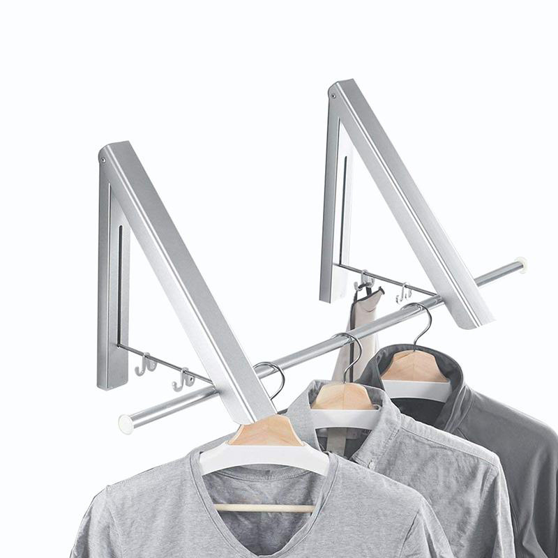 Adjustable Folding Clothes Hanger Drying Rack Retractable Coat Hanger Home Instant Closet Wall Mounted Storage Organizer