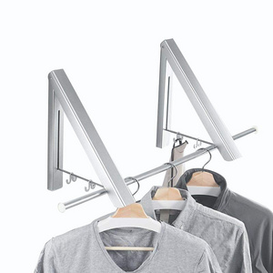 Adjustable Folding Clothes Hanger Drying Rack Retractable Coat Hanger Home Instant Closet Wall Mounted Storage Organizer