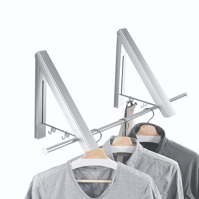 Adjustable Folding Clothes Hanger Drying Rack Retractable Coat Hanger Home Instant Closet Wall Mounted Storage Organizer