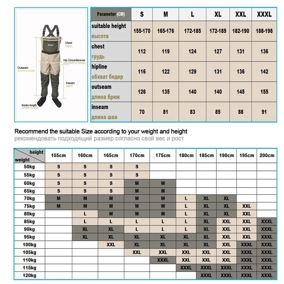 3 or 5 Layer Fishing Waders Hunting Suit Waterproof Wading Pants with Neoprene Boots Waist or Chest Fly Fishing Clothes Overalls