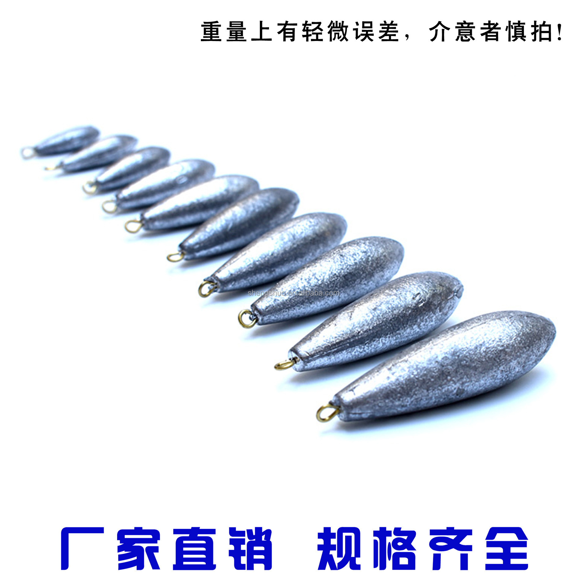 Fishing Lead Water Drop Shape Weights Sinkers With Ring Casting Fishing Tackle