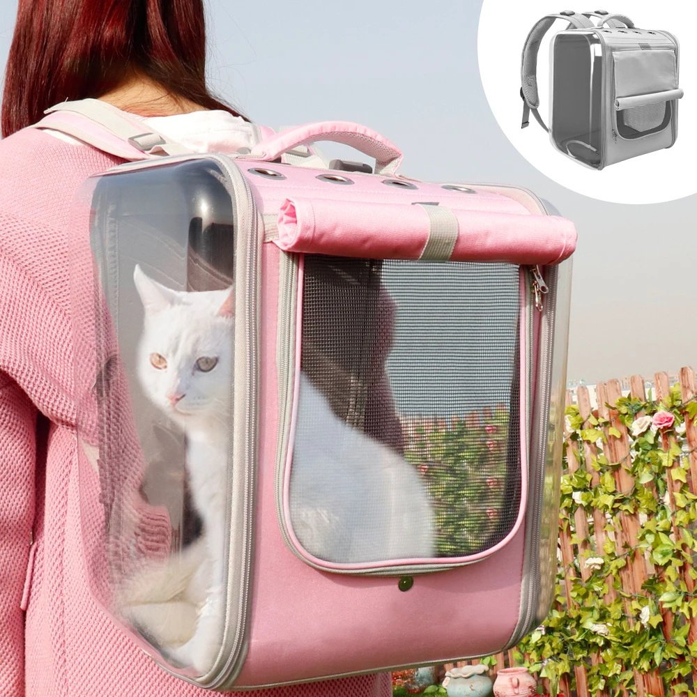 Pet Cat Carrier Bag Breathable Portable Cat Backpack Outdoor Travel Transparent Bag For Cats Small Dogs Carrying Pet Supplies