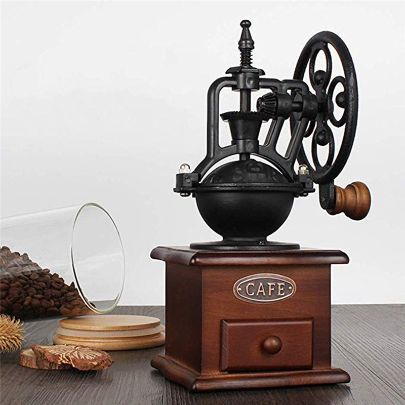 Retro Manual Coffee Grinder Hand Coffee Bean Grinding Machine Mill Ferris Wheel Design Coffee Maker Machine