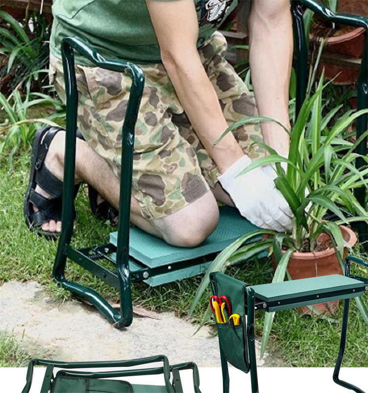 High quality low price Folding Garden Kneeler Bench Stool Heavy Duty Kneeling Pad and Seat with Tool Pouch