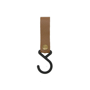 Wholesale Leather Metal Kitchen Hanger Bag Hanging Hooks Apron Glove Pot Hook For Camping,Hiking,Climbing