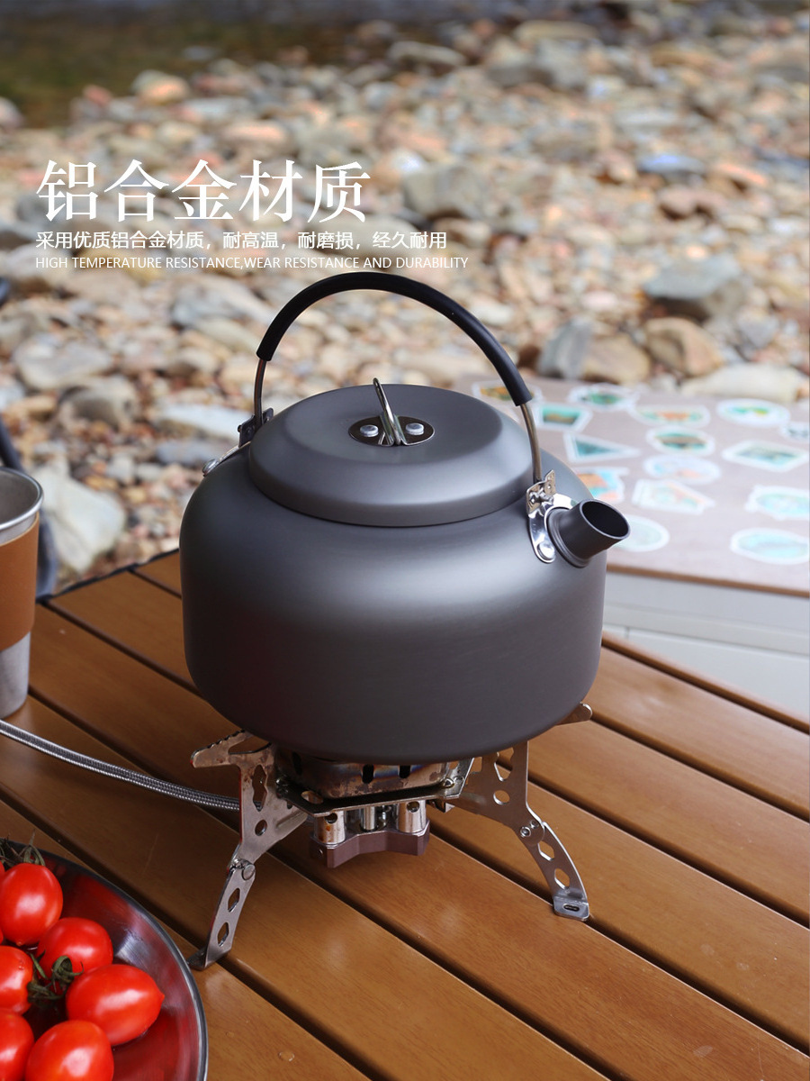 High Quality Family Non-stick Camping Cookware Set Silver Cookware Boiling Water Kettle