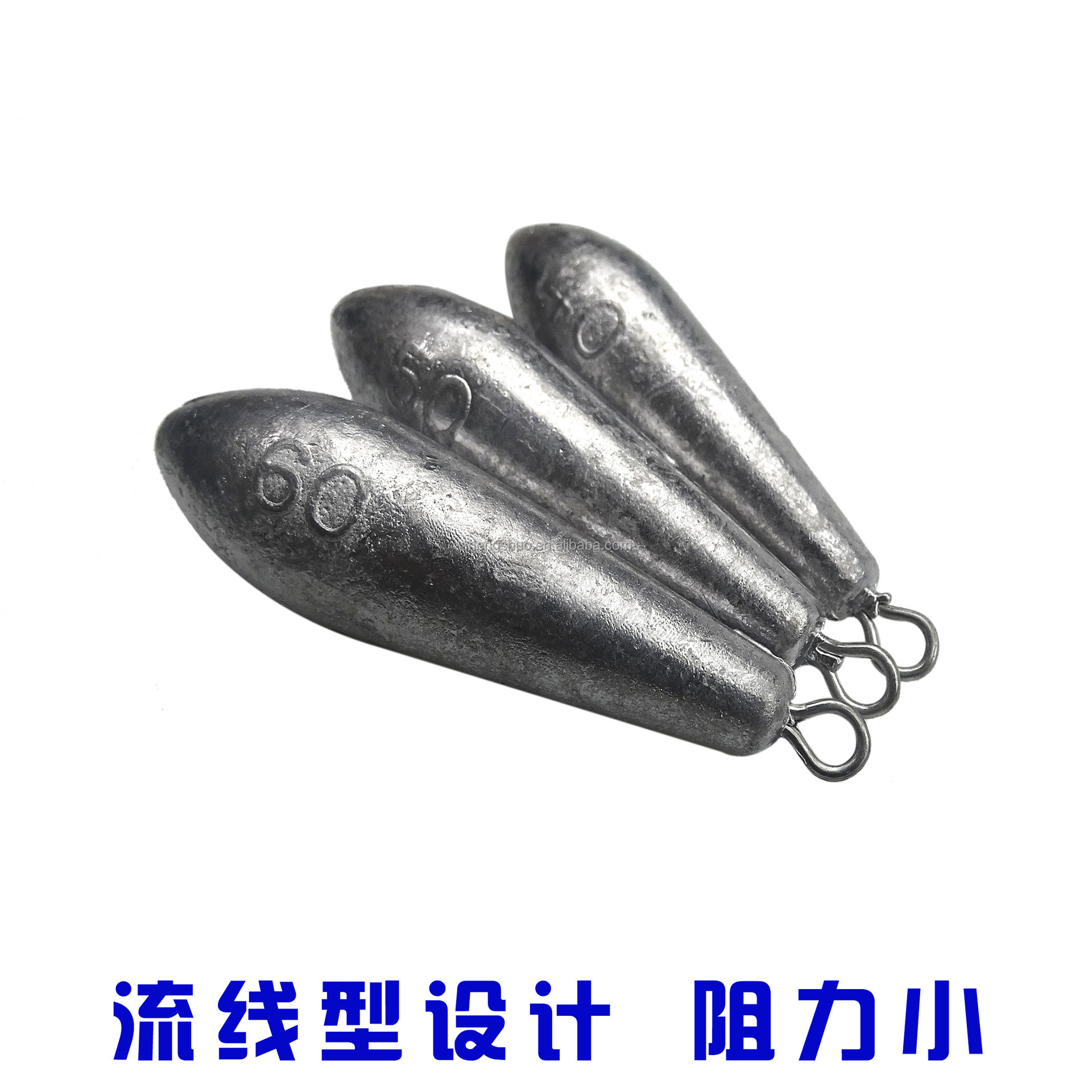 Fishing Lead Water Drop Shape Weights Sinkers With Ring Casting Fishing Tackle