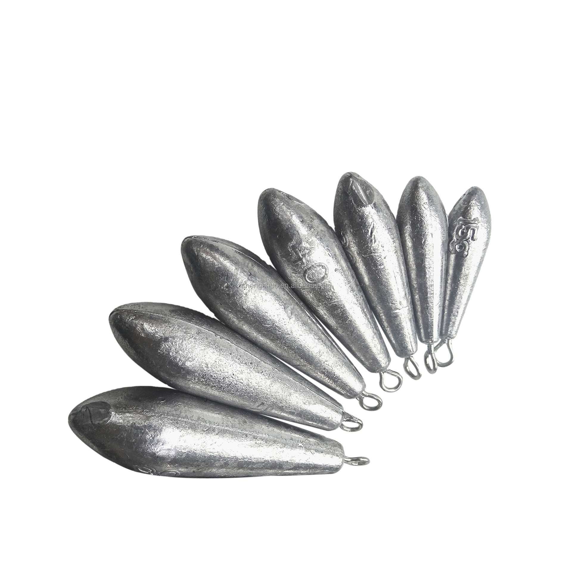 Fishing Lead Water Drop Shape Weights Sinkers With Ring Casting Fishing Tackle