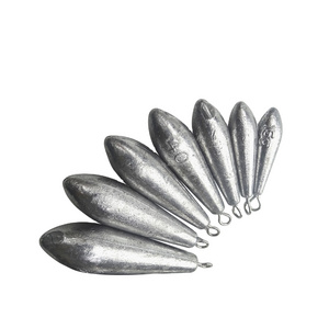 Fishing Lead Water Drop Shape Weights Sinkers With Ring Casting Fishing Tackle