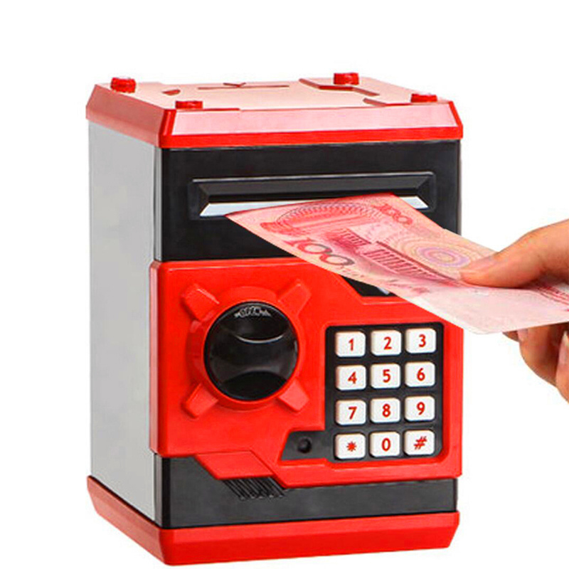 Latest Piggy Bank Mini ATM Money Box Safety Electronic Password Chewing Coin Cash Deposit Machine Gift