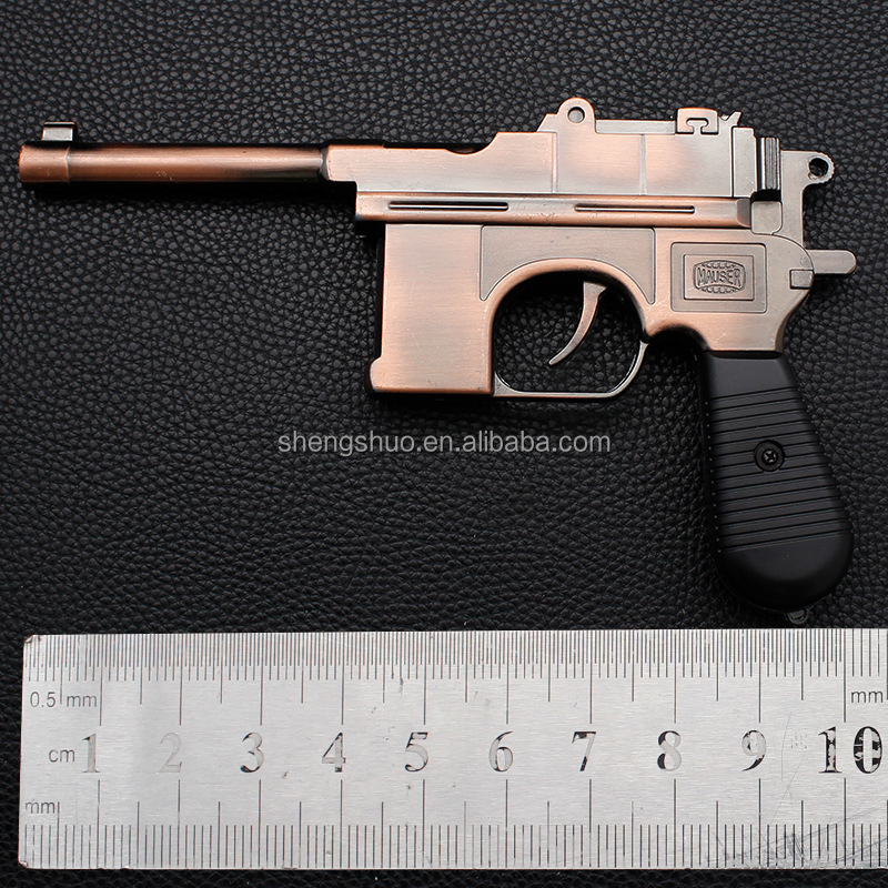 Metal Model Lighter Gun Shaped Windproof Lighter Metal Gun Pistol Lighter Butane Jet Torch Lighter