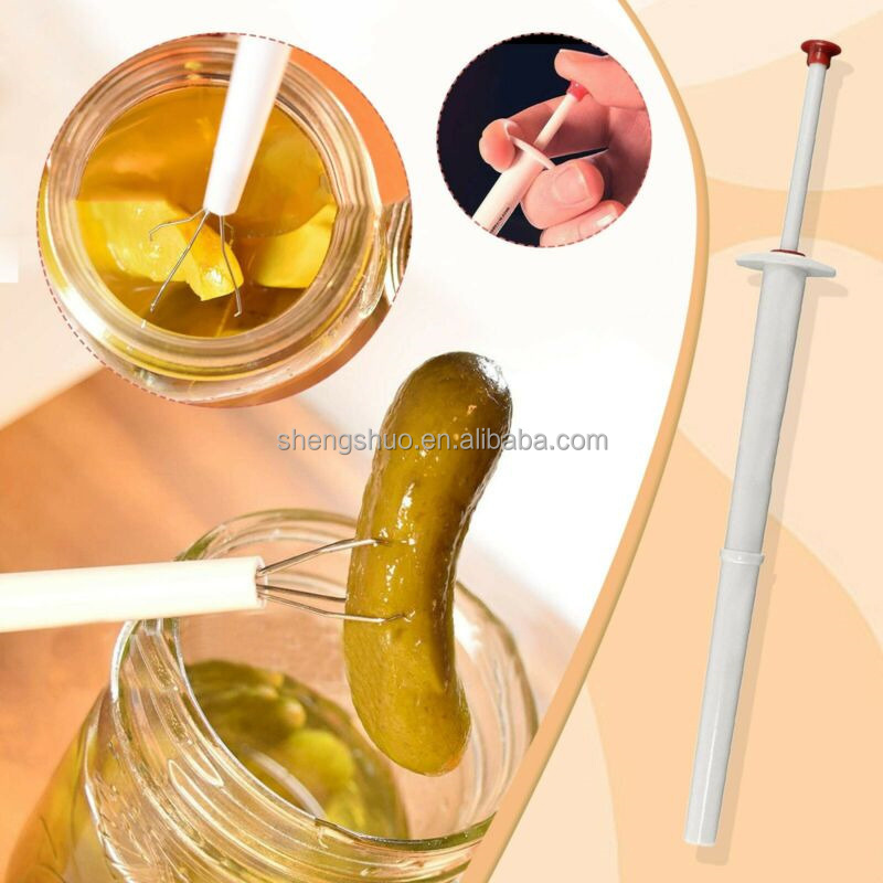 Multifunction Pickle Picker Flexible Stainless Steel Pickle Pincher Olive Pepper Grabber Food Kitchen Grabber Tool