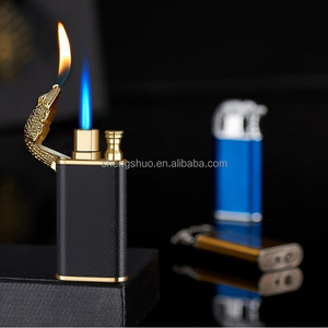 Jet Flame Open Fire Windproof Inflatable Crocodile Lighter Men's Gift Creative Dragon Double Fire Lighter