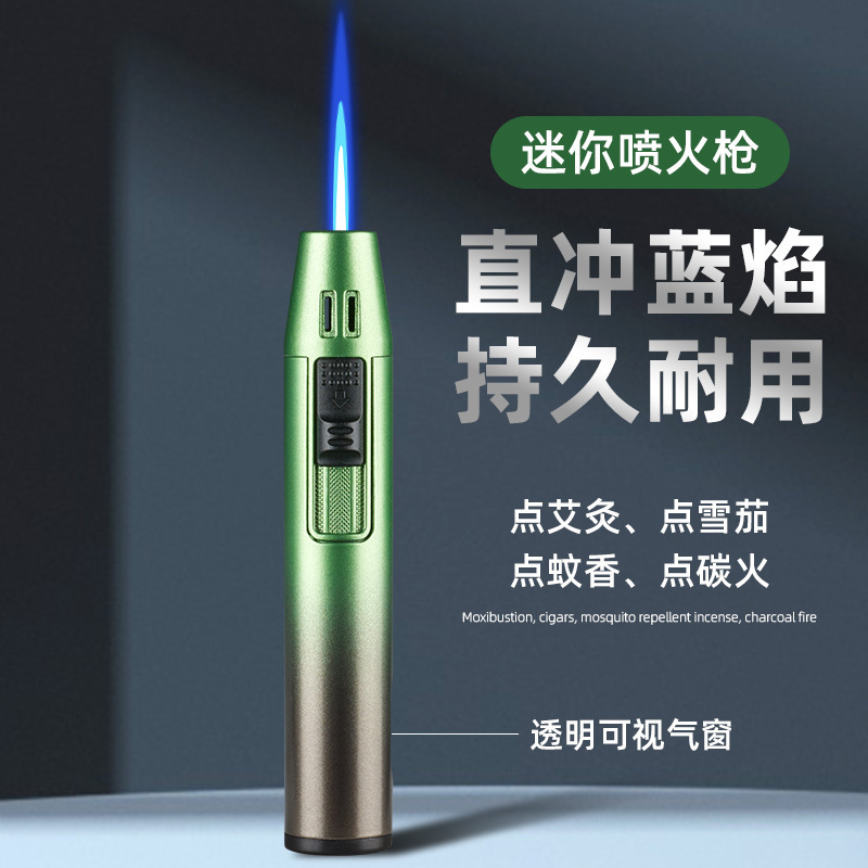 Portable Windproof Pen Slim Lighters Inflatable Outdoor Barbecue Smoking Accessories Cigarette Cigar Torch Lighter