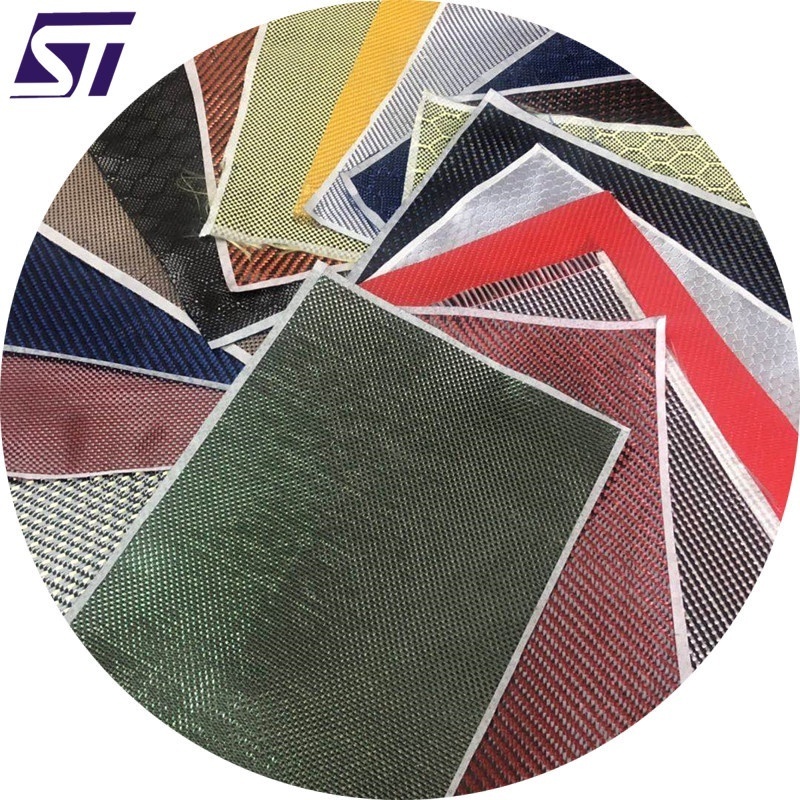 A4 paper size carbon and aramid fiber hybrid fabric 20 kinds carbon and aramid fabric sqmples