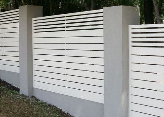 Modern garden villa house aluminum shutters metal door fence design