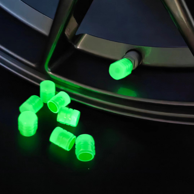 4PC/Set Car Wheel Decoration Luminous valve cap Glow in the Dark Tyre Valve Caps For Automobiles