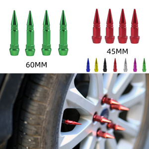 Universal Aluminum Car Styling Tunning Car Tire Valve Stem Cap Spike Shaped Metal Dust Covers Lid for Bicycle Motorcycle