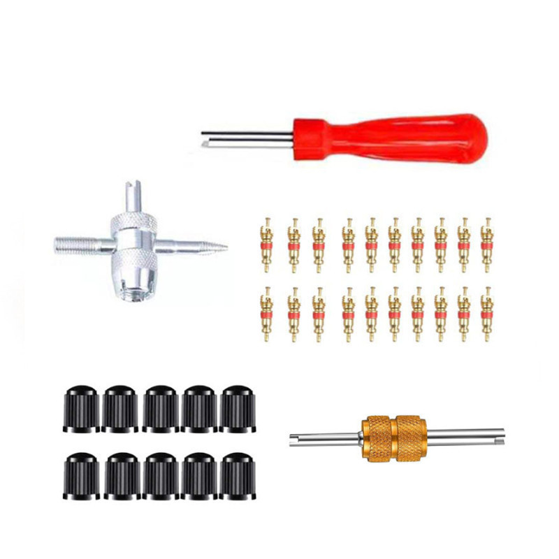 33pcs /set Car Tyre Valve Repair Tool Kit Motorcycles Installation Tools Electric Vehicles Accessoires Tyre Valve Core Remover