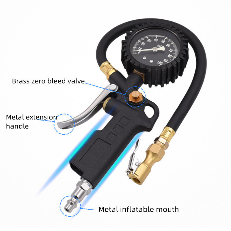 0-100PSI/0-220PSI Customizable High Precision Car Vehicle DIAL Tire Pressure Air Inflator Gauge