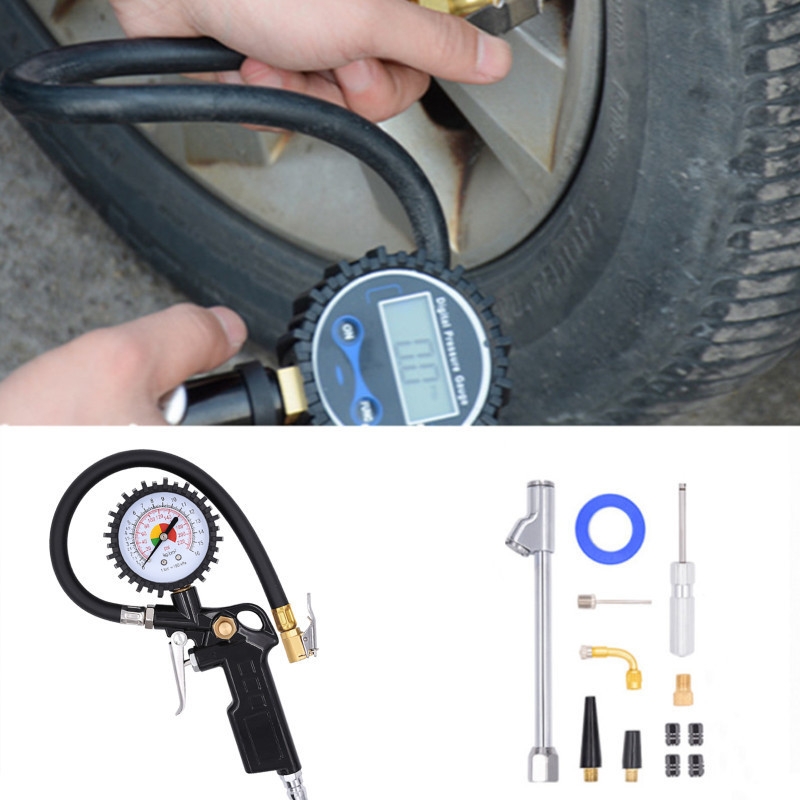 0-220PSI Universal Car Vehicle Aluminum DIAL Tire Pressure Air Inflator Gauge