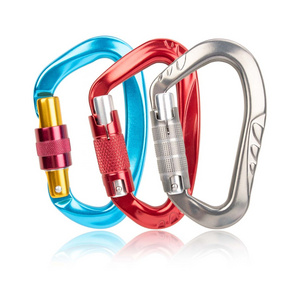 Heavy Duty Twist Lock Auto Locking Climbing Carabiner 25KN D Shaped Carabiners Hook