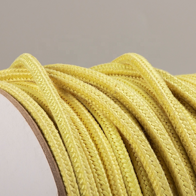 High Temperature Resistance Square Braided Aramid Roller Rope for Glass Tempering Furnace